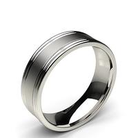 6.50mm Plain Comfort Fit Mens Grooved Wedding Band