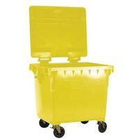 660l wheeled bin with lockable lid yellow h x w x dmm 1200 x 1350 x 77 ...