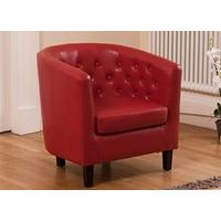 669030-4L Red Bonded Leather Tub Chair