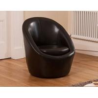 667020L Black Bonded Leather Tub Chair