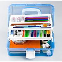 667 Transparent Plastic Toolbox Versatile Painting Art Painting Box Storage Three Box Nail Box