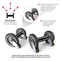 66fit Twin Ab Roller Wheels with Kneel Pad