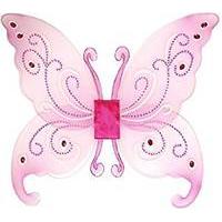 66cm x 55cm pink white fantasy glitter wings