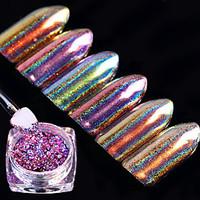 6box chameleon holo nail flakes 02g powder laser nail sequins holograp ...