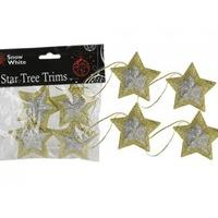 6cm Set Of 4 Star Shaped Tree Trim Decorations