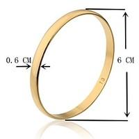 6cm Width TB Smooth Gold Plated Golden Bangle S Size(1 Piece)