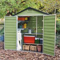 6ft x 3ft green skylight plastic shed free floor waltons