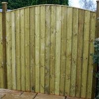 6ft x 6ft Featheredge Dome Top Pressure Treated Fence Panel