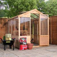 6ft x 6ft evesham wooden greenhouse waltons