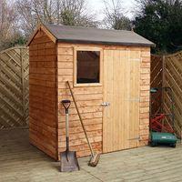 6ft x 4ft reverse overlap apex wooden shed waltons