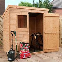 6ft x 4ft tongue and groove pent wooden shed waltons