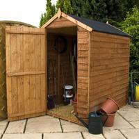 6ft x 4ft Windowless Overlap Apex Wooden Shed | Waltons
