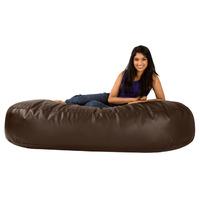 6ft Bean Sofa Lounger Faux Leather Brown