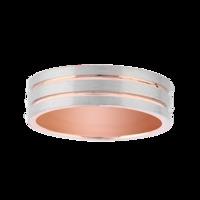 6mm gents 950 palladium wedding ring with 9 carat rose gold lines