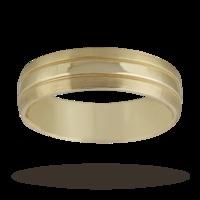 6mm beaded gents wedding ring in 9 carat yellow gold