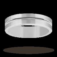 6mm fancy gents ring in 9 carat white gold - Ring Size T.5