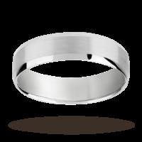 6mm brushed finish gents ring in palladium 950 - Ring Size P