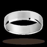 6mm brushed finish gents ring in palladium 950 - Ring Size Q