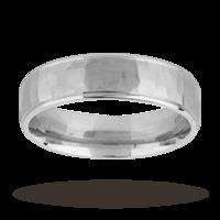 6mm hammered gents ring in palladium 500 - Ring Size T