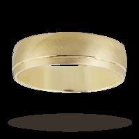 6mm matt and polished gents wedding ring in 9 carat yellow gold - Ring size R