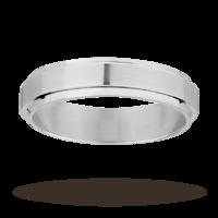 6mm gents wedding ring in 18 carat white gold - Ring Size S