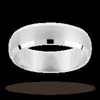 6mm gents d shaped wedding band in 9 carat white gold