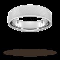 6mm Slight Court Extra Heavy diagonal matt finish Wedding Ring in 950 Palladium