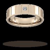 6mm Brilliant Cut Diamond Set with Vertical Lines Wedding Ring in 9 Carat Rose Gold - Ring Size Q