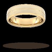 6mm Traditional Court Standard Centre Groove With Chamfered Edge Wedding Ring In 9 Carat Yellow Gold