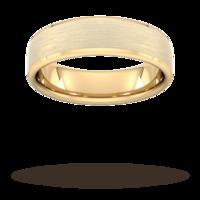 6mm Slight Court Standard polished chamfered edges with matt centre Wedding Ring in 18 Carat Yellow Gold