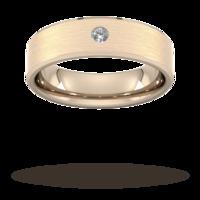 6mm Brilliant Cut Diamond Set Chamfered Edge Wedding Ring in 18 Carat Rose Gold - Ring Size T