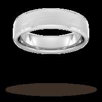 6mm Flat Court Heavy Polished Chamfered Edges With Matt Centre Wedding Ring In 950 Palladium