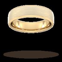 6mm D Shape Standard Matt Finished Wedding Ring in 18 Carat Yellow Gold