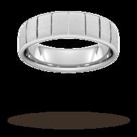 6mm Traditional Court Heavy Vertical Lines Wedding Ring In 950 Palladium