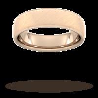 6mm Traditional Court Standard Diagonal Matt Finish Wedding Ring In 18 Carat Rose Gold