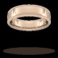 6mm D Shape Heavy milgrain edge Wedding Ring in 18 Carat Rose Gold