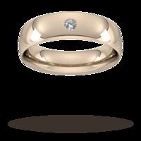 6mm Brilliant Cut Diamond Set Wedding Ring in 9 Carat Rose Gold - Ring Size P