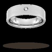 6mm Brilliant Cut Diamond Set Chamfered Edge Wedding Ring In 18 Carat White Gold