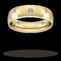 6mm Brilliant Cut Diamond Set Wedding Ring in 9 Carat Yellow Gold - Ring Size W