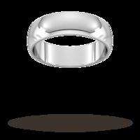 6mm D Shape Standard Wedding Ring In 18 Carat White Gold - Ring Size U