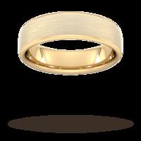 6mm Flat Court Heavy Matt Finished Wedding Ring In 18 Carat Yellow Gold