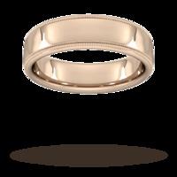 6mm Slight Court Standard milgrain edge Wedding Ring in 18 Carat Rose Gold