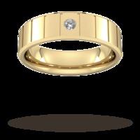 6mm Brilliant Cut Diamond Set with Vertical Lines Wedding Ring in 18 Carat Yellow Gold - Ring Size S
