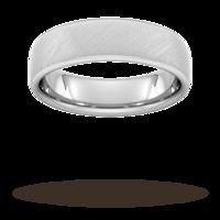 6mm Slight Court Extra Heavy diagonal matt finish Wedding Ring in 9 Carat White Gold - Ring Size V