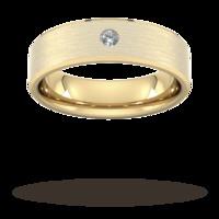 6mm Brilliant Cut Diamond Set Chamfered Edge Wedding Ring in 18 Carat Yellow Gold - Ring Size U