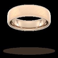 6mm Slight Court Extra Heavy diagonal matt finish Wedding Ring in 18 Carat Rose Gold - Ring Size V