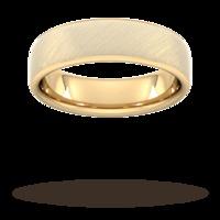 6mm Slight Court Extra Heavy diagonal matt finish Wedding Ring in 18 Carat Yellow Gold