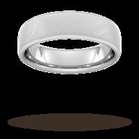 6mm Slight Court Extra Heavy diagonal matt finish Wedding Ring in 18 Carat White Gold