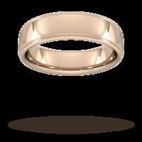 6mm Slight Court Heavy Polished Finish With Grooves Wedding Ring In 18 Carat Rose Gold