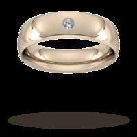 6mm Brilliant Cut Diamond Set Wedding Ring in 18 Carat Rose Gold - Ring Size R